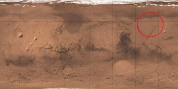 В какую точку Марса сядет первый китайский марсоход «Тяньвэнь-1»?