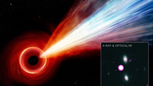 В космосе заметили необычный поток из древней черной дыры