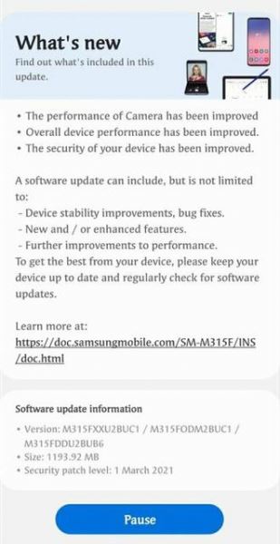 <br />
						Samsung Galaxy M31 начал обновляться до One UI 3.1<br />
					